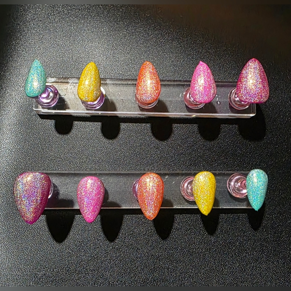 Holographic Aurora Press‎ On Nails Handmade Inspired by Glamnetic Aurora- MTO
